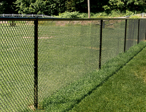 Black chain link fence