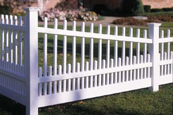 White vinyl fence